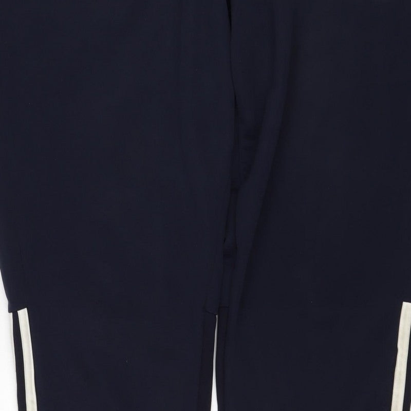 adidas Men’s Blue L Track Pants AEROREADY White Stripe