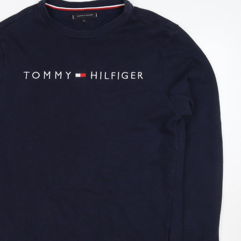 Tommy Hilfiger Men’s Blue M Crew Neck Embroidered Logo Sweatshirt