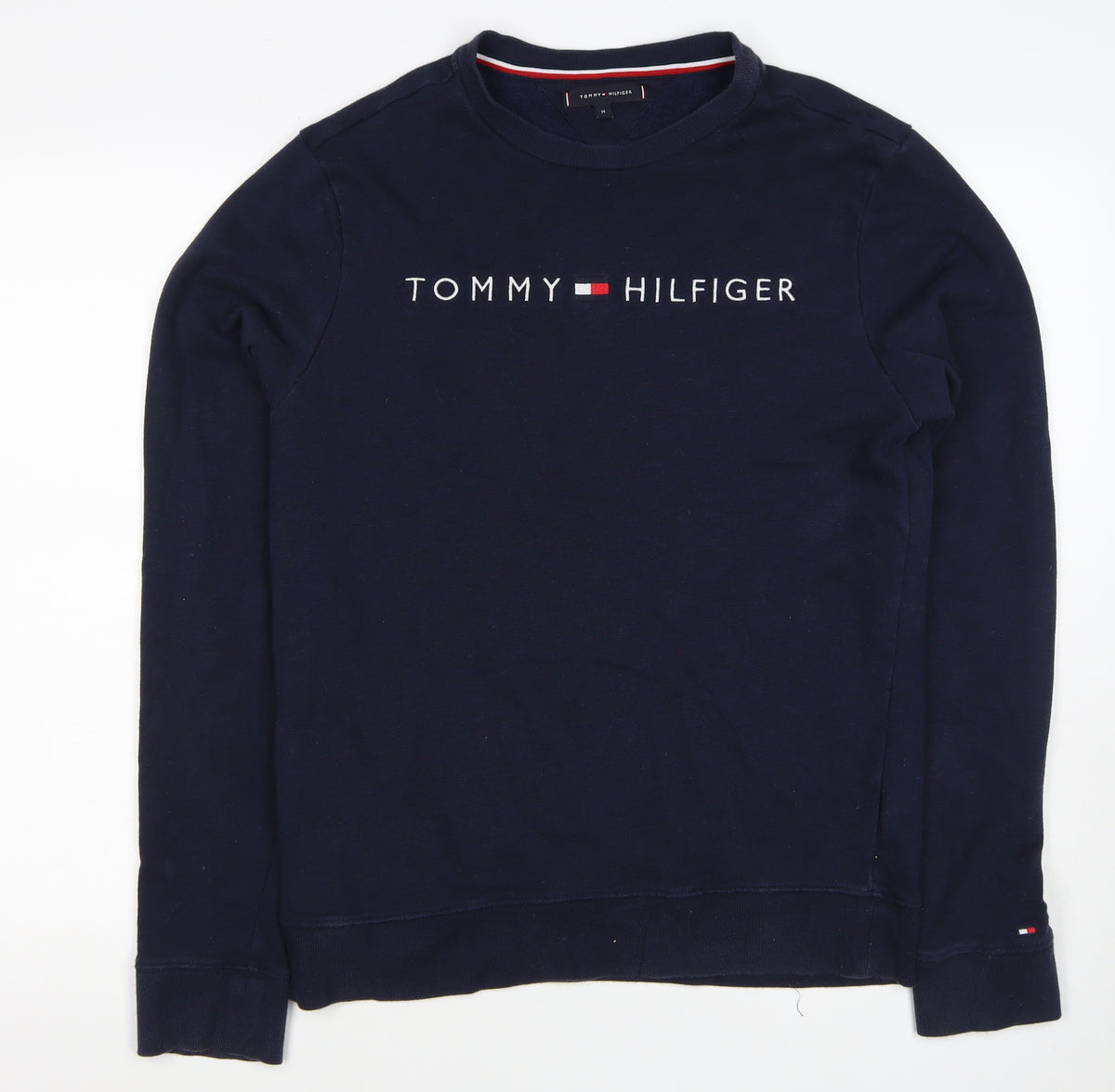 Tommy Hilfiger Men’s Blue M Crew Neck Embroidered Logo Sweatshirt