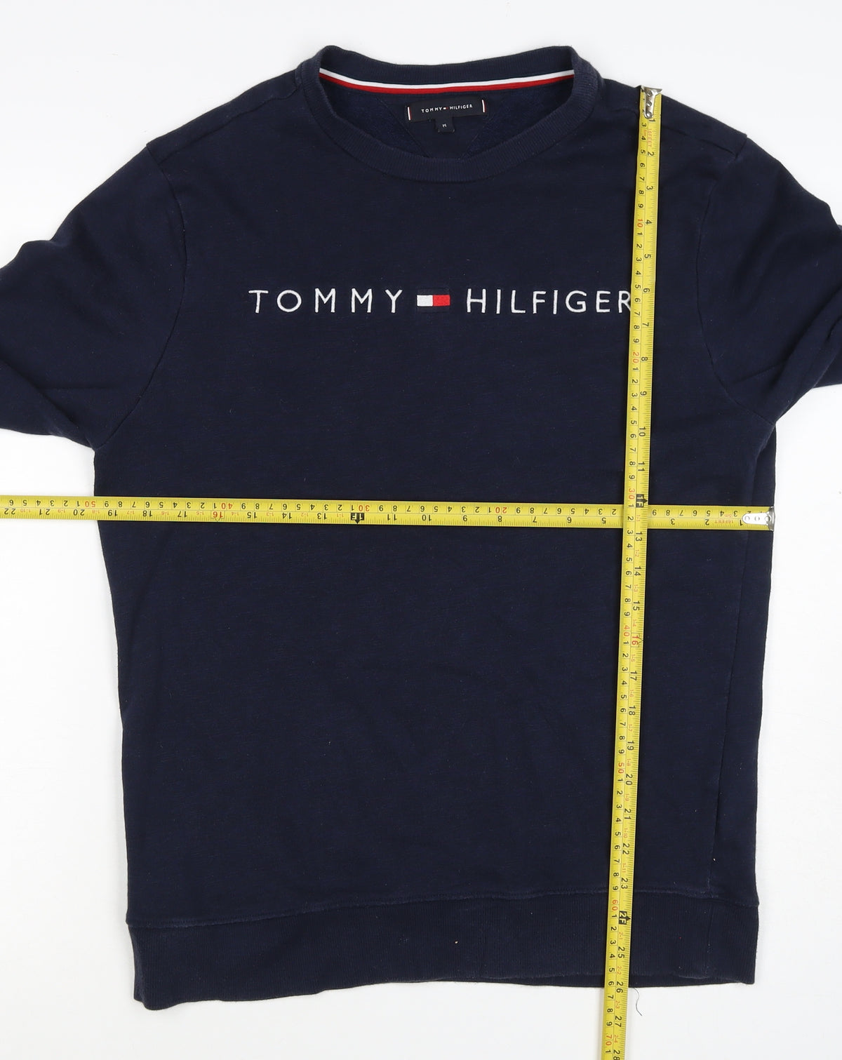 Tommy Hilfiger Men’s Blue M Crew Neck Embroidered Logo Sweatshirt