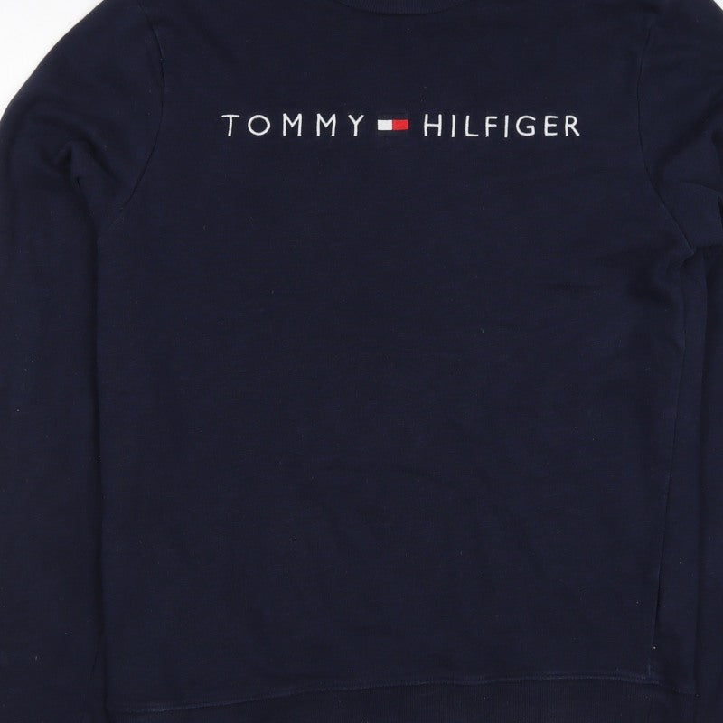 Tommy Hilfiger Men’s Blue M Crew Neck Embroidered Logo Sweatshirt