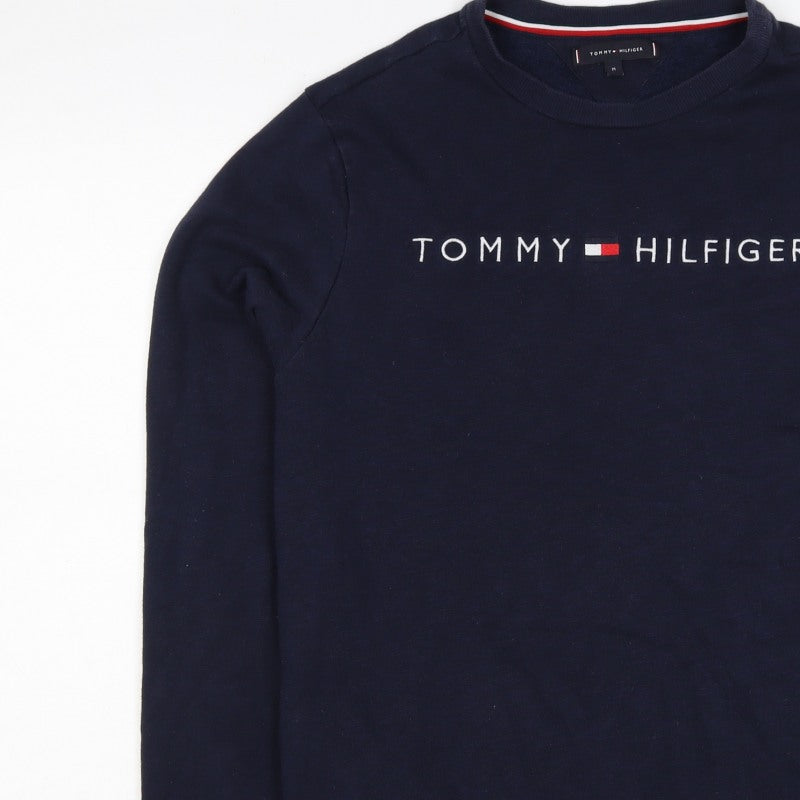 Tommy Hilfiger Men’s Blue M Crew Neck Embroidered Logo Sweatshirt