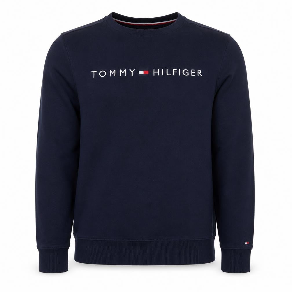 Tommy Hilfiger Men’s Blue M Crew Neck Embroidered Logo Sweatshirt