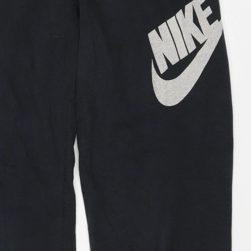Nike Women Black S Jogger Sweatpants Fleece Logo Drawstring