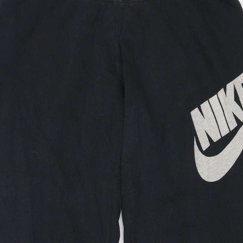Nike Women Black S Jogger Sweatpants Fleece Logo Drawstring