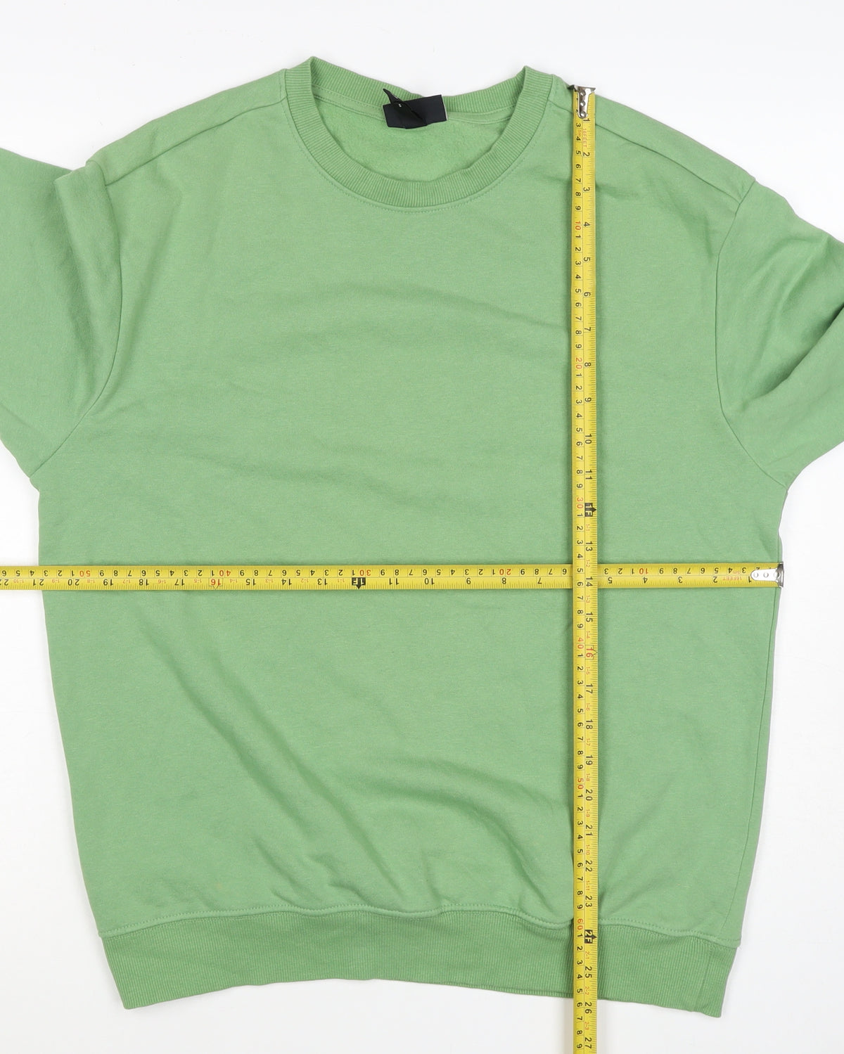 H&M Women's Green S Crew Neck Cotton Blend Pullover Sweatshirt