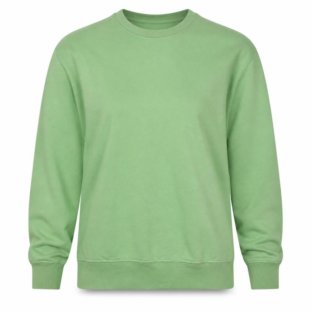 H&M Women's Green S Crew Neck Cotton Blend Pullover Sweatshirt