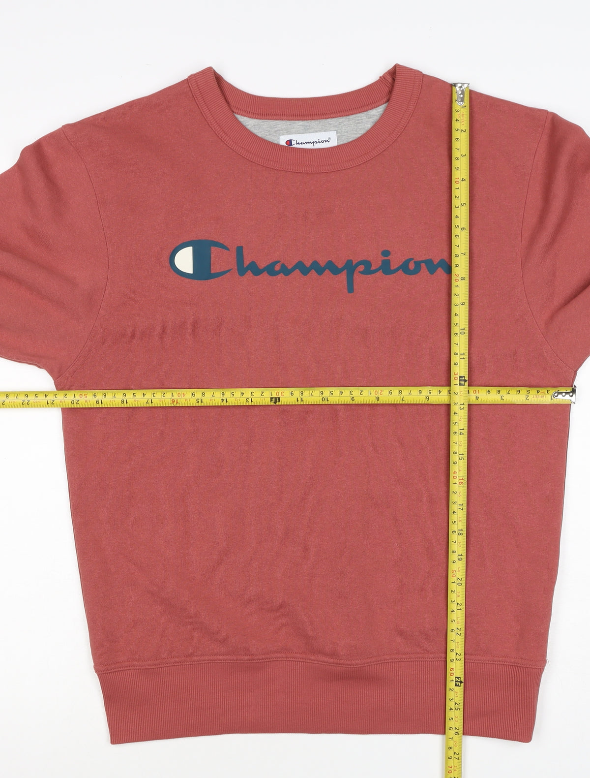 Champion Men’s Pink S Logo Graphic Crew Neck Pullover Sweatshirt