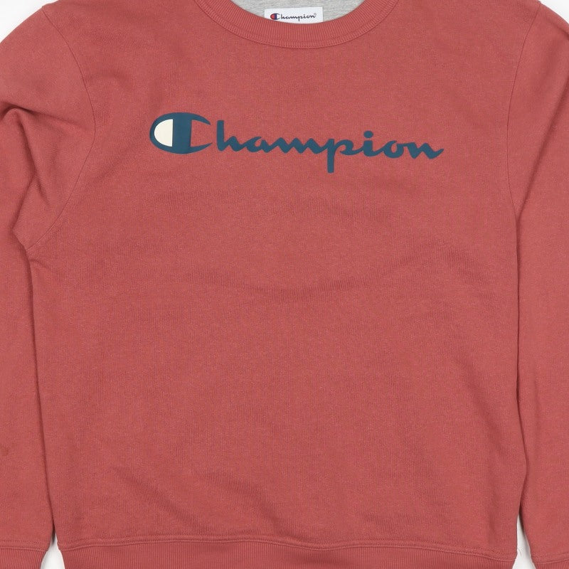 Champion Men’s Pink S Logo Graphic Crew Neck Pullover Sweatshirt