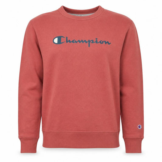 Champion Men’s Pink S Logo Graphic Crew Neck Pullover Sweatshirt