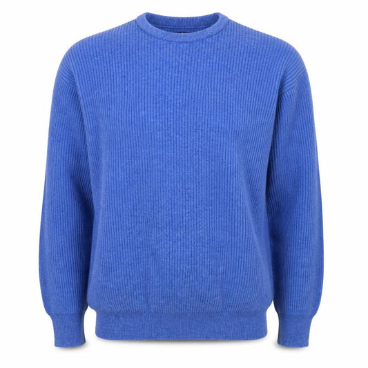 Peter Scott Men’s Blue XL Pure Wool Crew Neck Rib Knit Jumper