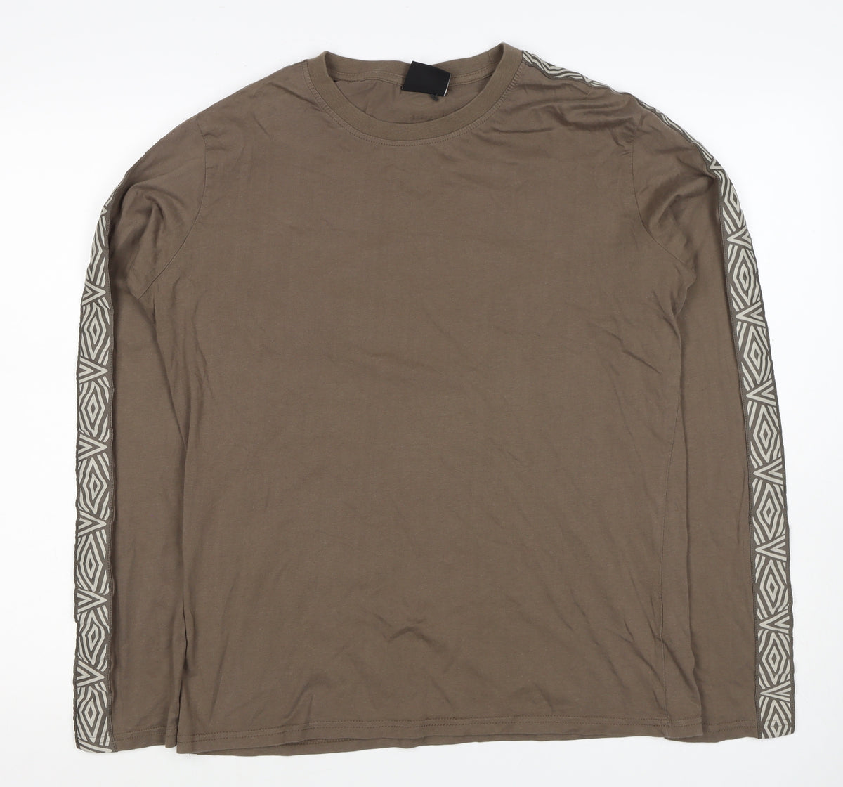 Umbro Men’s Brown Small Long Sleeve Geometric Logo T-Shirt