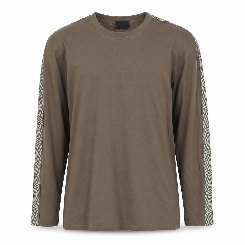 Umbro Men’s Brown Small Long Sleeve Geometric Logo T-Shirt