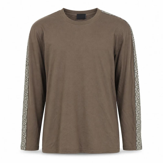 Umbro Men’s Brown Small Long Sleeve Geometric Logo T-Shirt