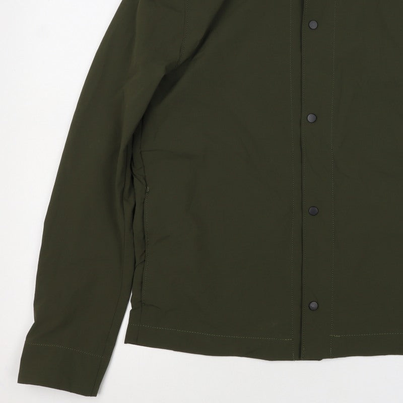 Zara Men’s Green M Lightweight Snap Front Jacket Zip Pockets