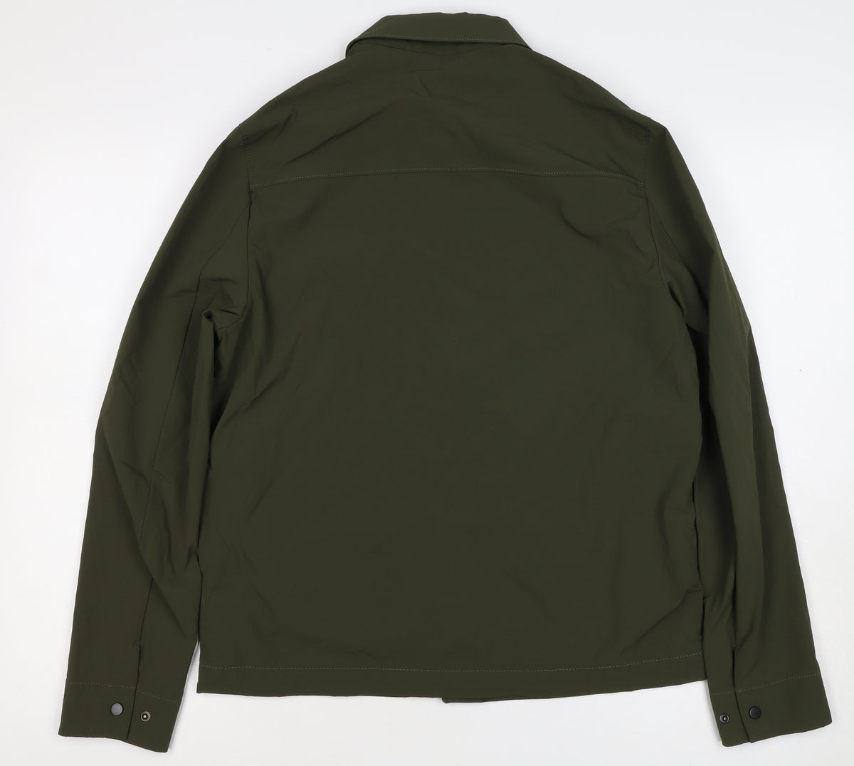 Zara Men’s Green M Lightweight Snap Front Jacket Zip Pockets