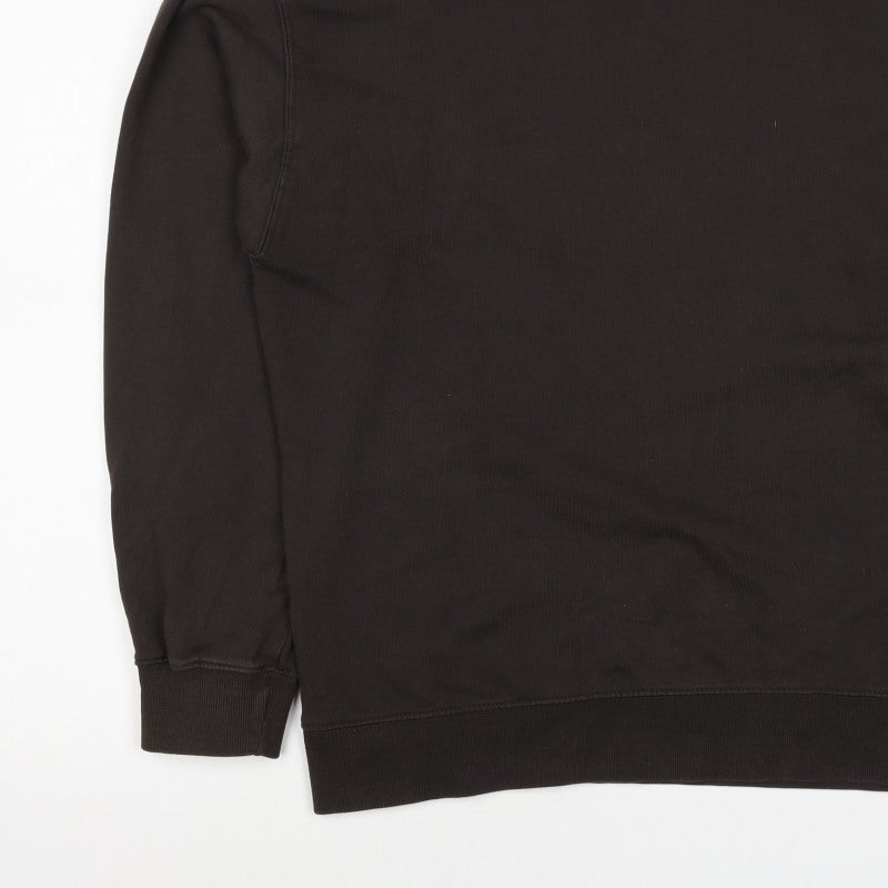 H&M Men’s Black Size S Crew Neck Pullover Sweatshirt Cotton Blend