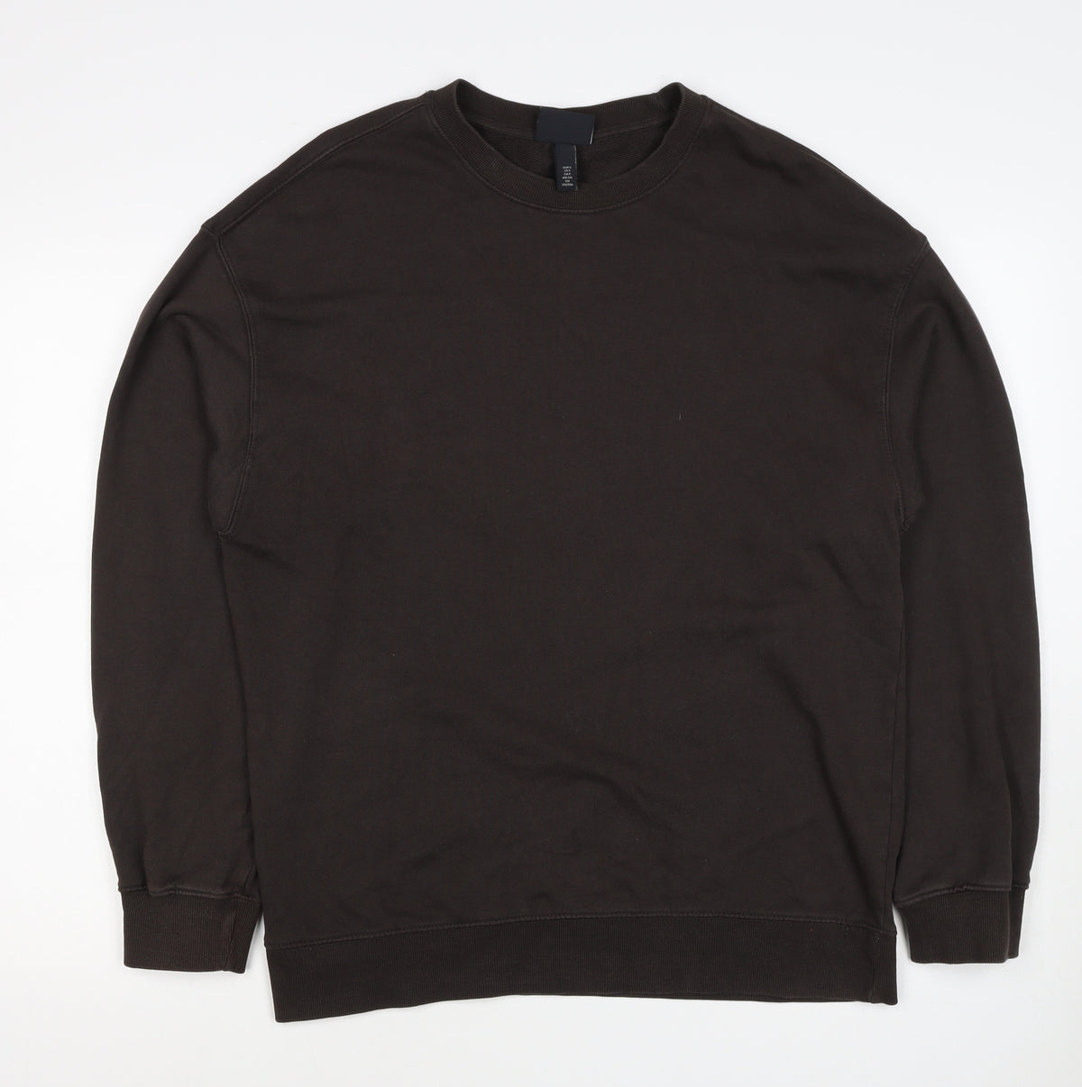 H&M Men’s Black Size S Crew Neck Pullover Sweatshirt Cotton Blend