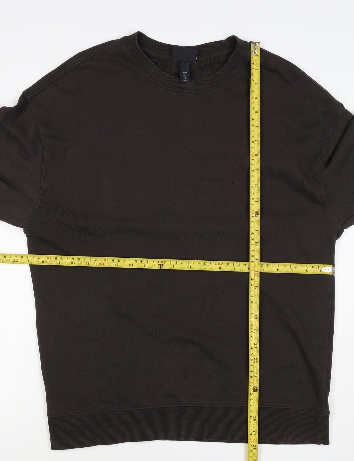 H&M Men’s Black Size S Crew Neck Pullover Sweatshirt Cotton Blend