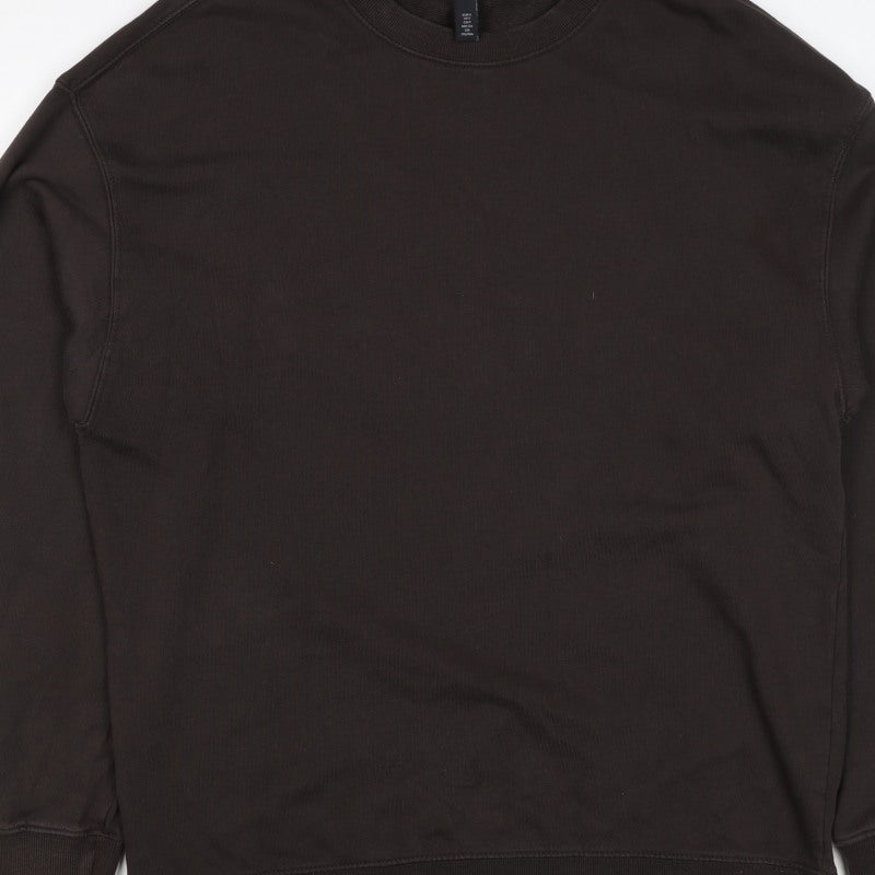 H&M Men’s Black Size S Crew Neck Pullover Sweatshirt Cotton Blend