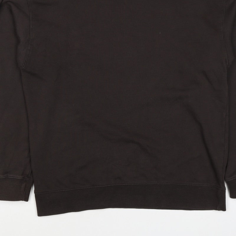H&M Men’s Black Size S Crew Neck Pullover Sweatshirt Cotton Blend