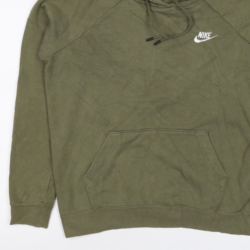 Nike Men’s Green M Pullover Hoodie Embroidered Logo Pocket