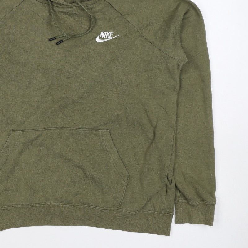 Nike Men’s Green M Pullover Hoodie Embroidered Logo Pocket