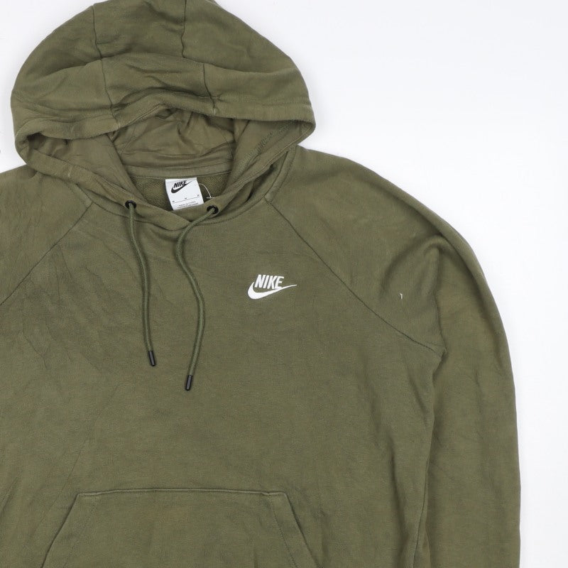 Nike Men's Green M Pullover Hoodie Logo Drawstring Kangaroo Pocket