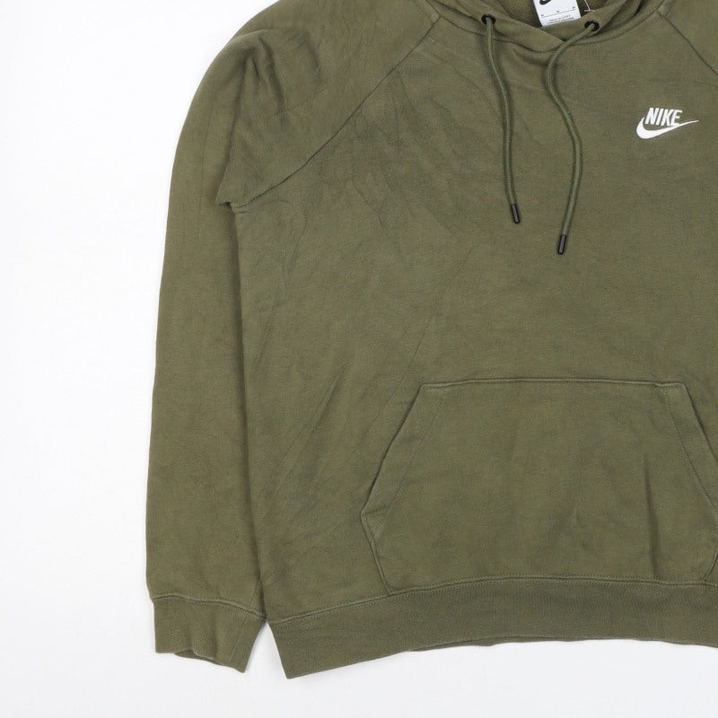 Nike Men's Green M Pullover Hoodie Logo Drawstring Kangaroo Pocket