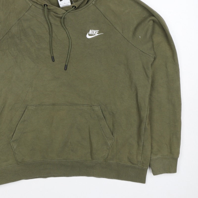 Nike Men's Green M Pullover Hoodie Logo Drawstring Kangaroo Pocket