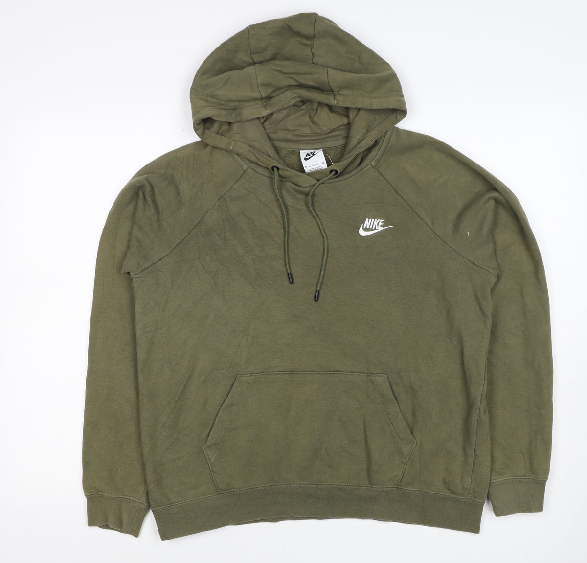 Nike Men's Green M Pullover Hoodie Logo Drawstring Kangaroo Pocket