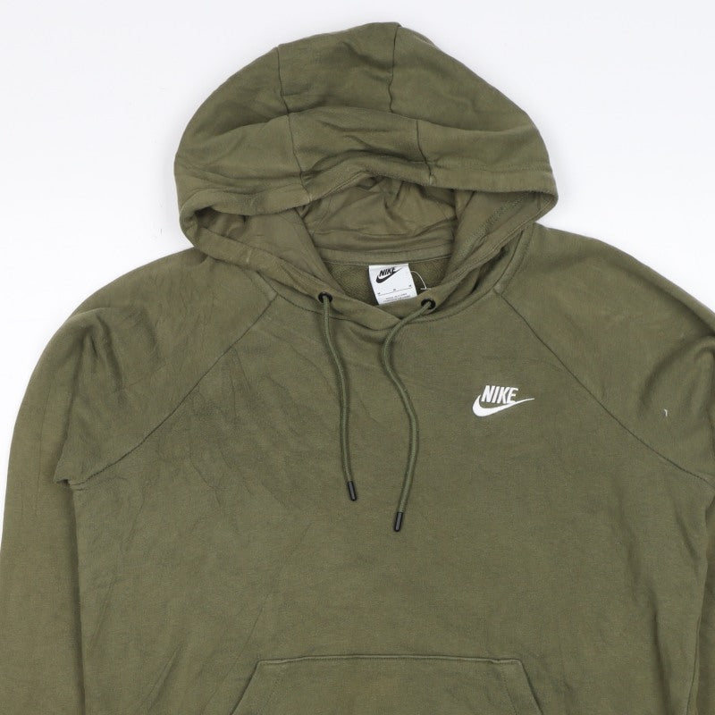 Nike Men's Green M Pullover Hoodie Logo Drawstring Kangaroo Pocket
