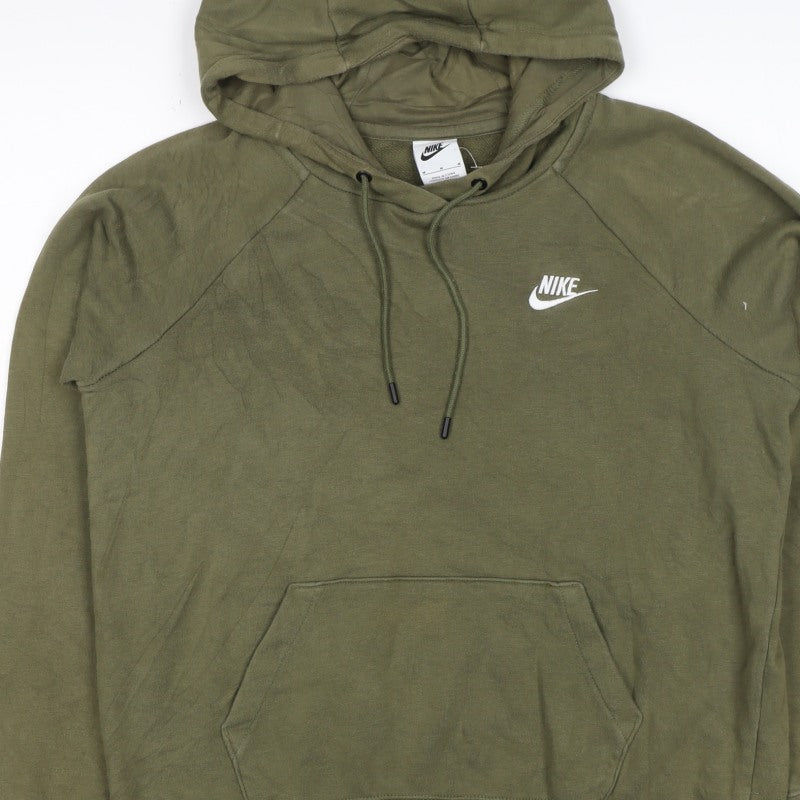 Nike Men's Green M Pullover Hoodie Logo Drawstring Kangaroo Pocket