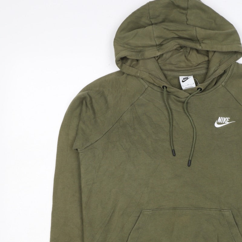 Nike Men's Green M Pullover Hoodie Logo Drawstring Kangaroo Pocket