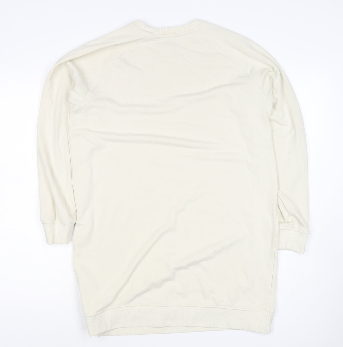 Brave Soul Men's Ivory S Longline Crew Neck Pullover Sweatshirt