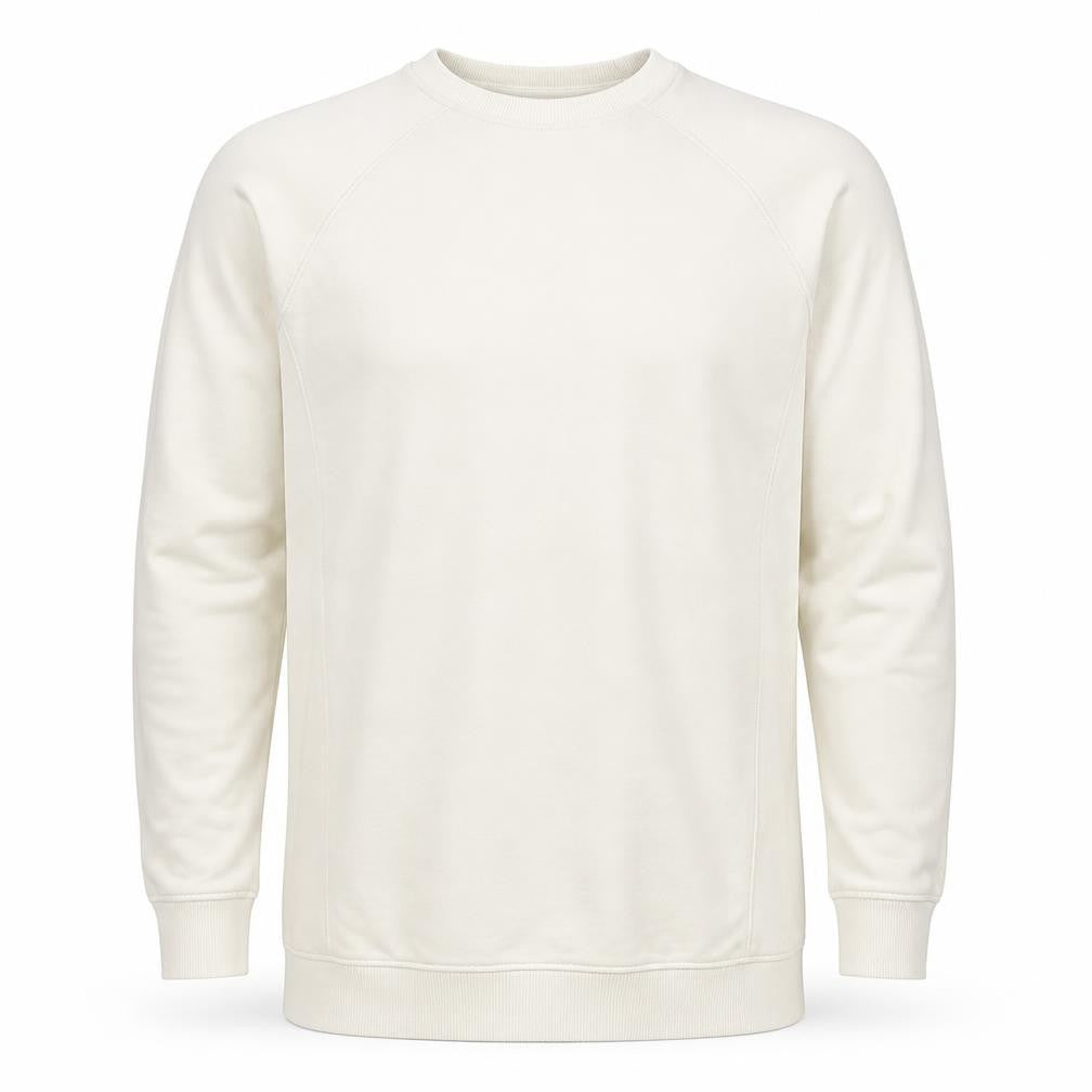 Brave Soul Men's Ivory S Longline Crew Neck Pullover Sweatshirt
