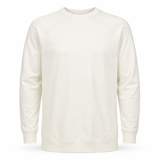 Brave Soul Men's Ivory S Longline Crew Neck Pullover Sweatshirt