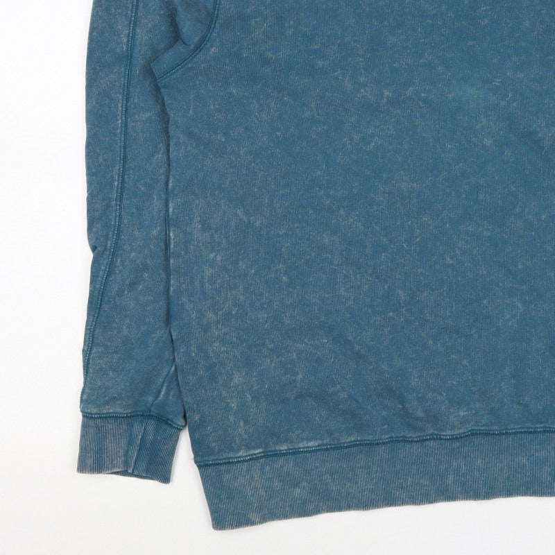 Next Men’s Blue Acid Wash Crew Neck Sweatshirt Size S Cotton