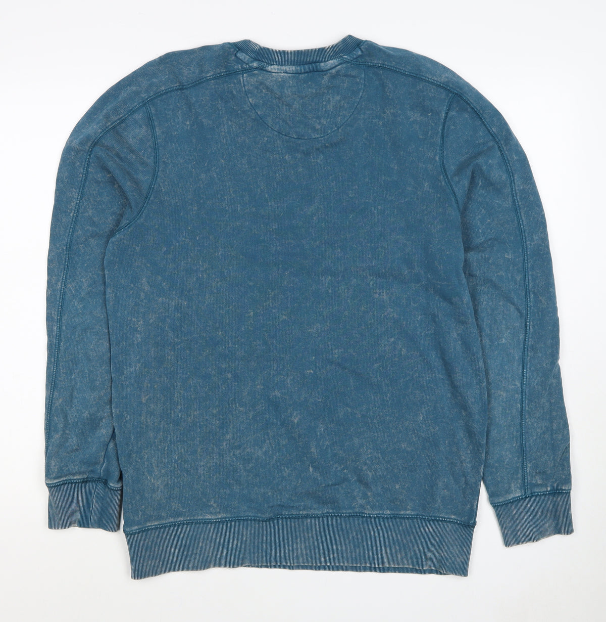 Next Men’s Blue Acid Wash Crew Neck Sweatshirt Size S Cotton