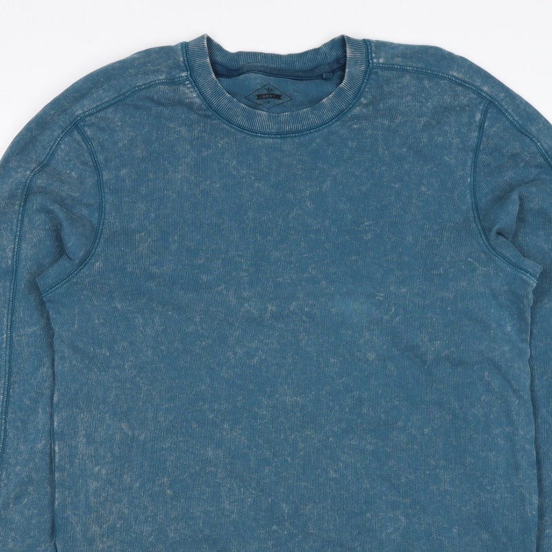 Next Men’s Blue Acid Wash Crew Neck Sweatshirt Size S Cotton