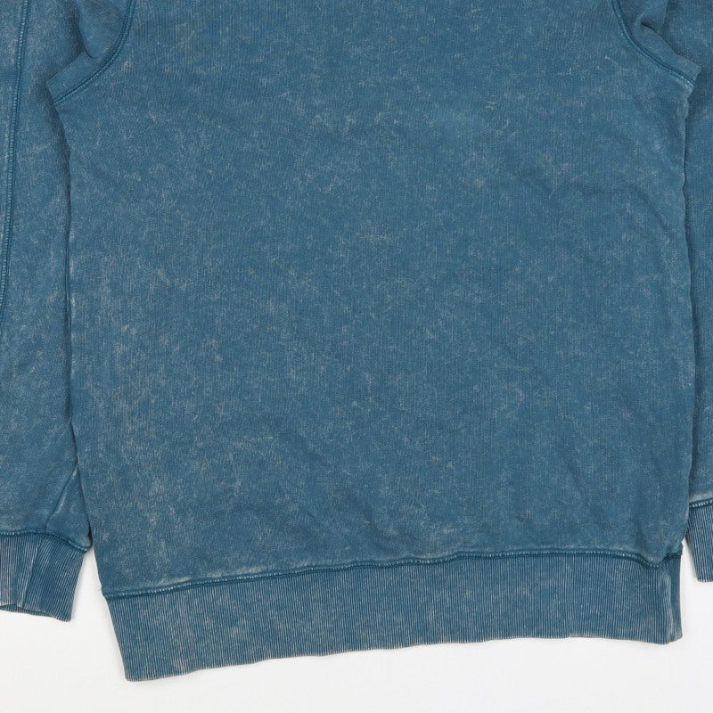 Next Men’s Blue Acid Wash Crew Neck Sweatshirt Size S Cotton
