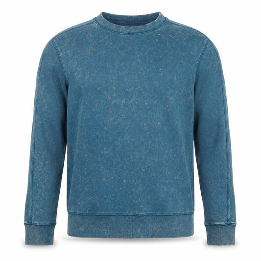 Next Men’s Blue Acid Wash Crew Neck Sweatshirt Size S Cotton