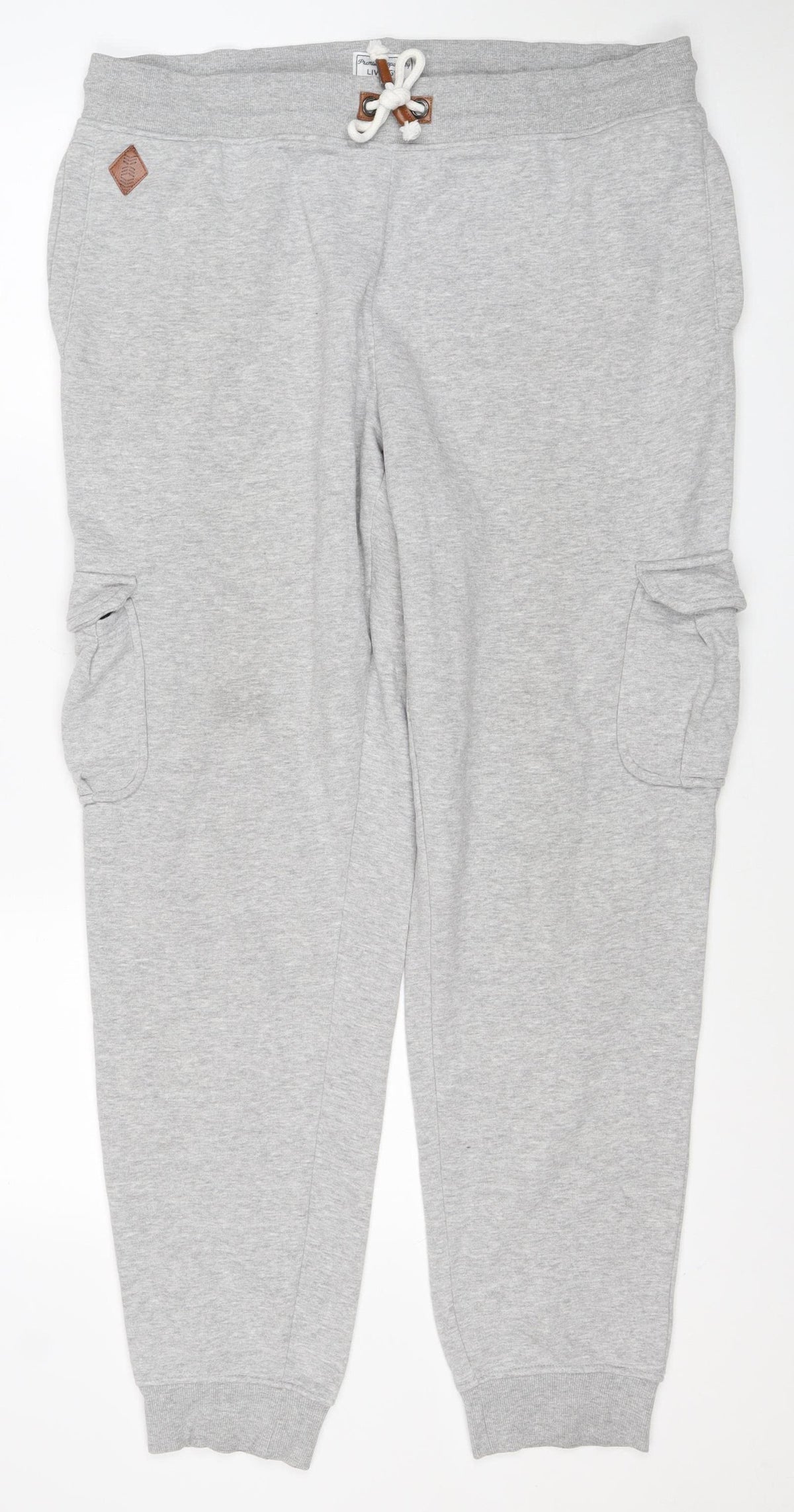 Livergy Men’s Grey XL Fleece Jogger Sweatpants Drawstring Cuffed