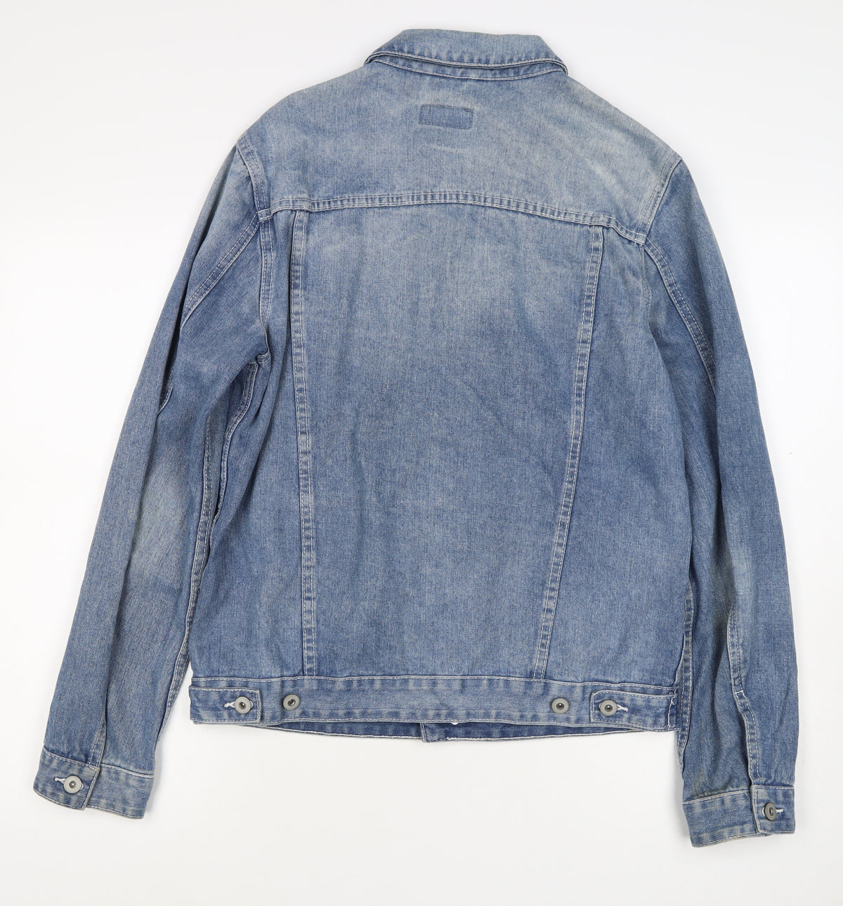 ASOS Men's Blue M Cotton Denim Basic Jacket Button Pockets