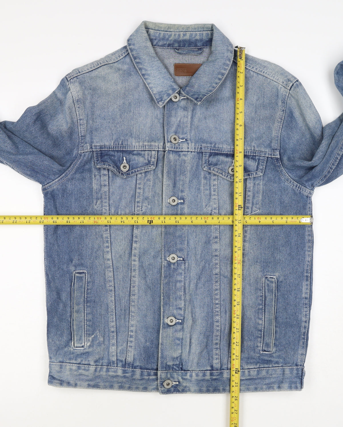 ASOS Men's Blue M Cotton Denim Basic Jacket Button Pockets