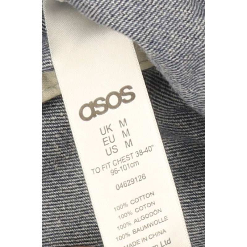 ASOS Men's Blue M Cotton Denim Basic Jacket Button Pockets