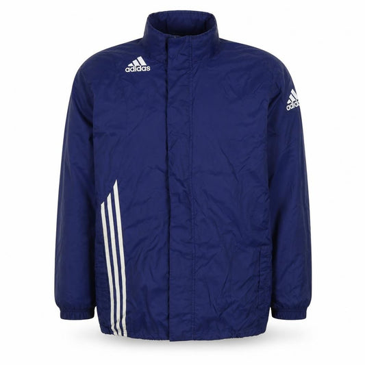 adidas Men Blue XL Long Padded Puffer Coat Full Zip Sports Jacket
