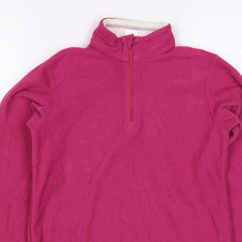 Quechua Girls Pink 12 Years Fleece 1/4 Zip Pullover Sweatshirt