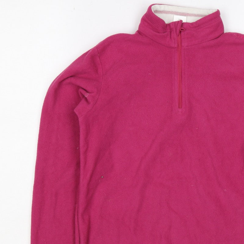 Quechua Girls Pink 12 Years Fleece 1/4 Zip Pullover Sweatshirt