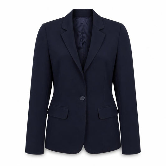 M&S Woman Navy Blue Size 8 Tailored Single-Breasted Blazer Jacket